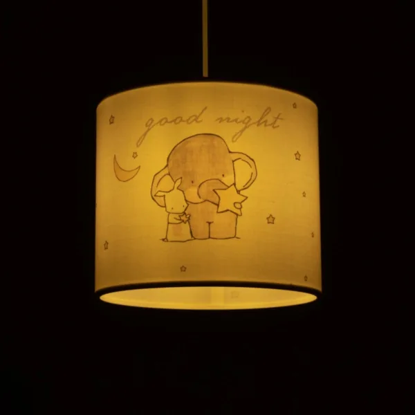 GloboStar® ELEPHANT 204-0020 Παιδικό Κρεμαστό Φωτιστικό Φιγούρα Μονόφωτο 1 x E27 IP20 Λευκό Ύφασμα - Μ24 x Π24 x Υ70cm - Image 2
