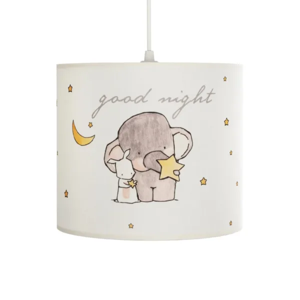 GloboStar® ELEPHANT 204-0020 Παιδικό Κρεμαστό Φωτιστικό Φιγούρα Μονόφωτο 1 x E27 IP20 Λευκό Ύφασμα - Μ24 x Π24 x Υ70cm - Image 4