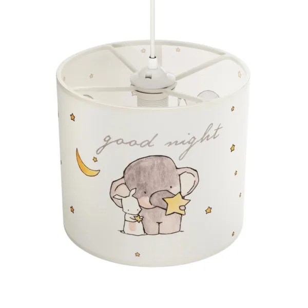 GloboStar® ELEPHANT 204-0020 Παιδικό Κρεμαστό Φωτιστικό Φιγούρα Μονόφωτο 1 x E27 IP20 Λευκό Ύφασμα - Μ24 x Π24 x Υ70cm - Image 6