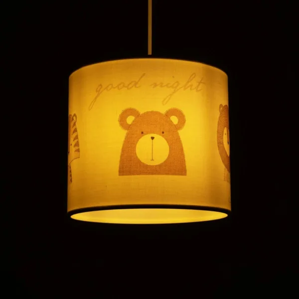 GloboStar® BEAR 204-0021 Παιδικό Κρεμαστό Φωτιστικό Φιγούρα Μονόφωτο 1 x E27 IP20 Λευκό Ύφασμα - Μ24 x Π24 x Υ70cm - Image 2