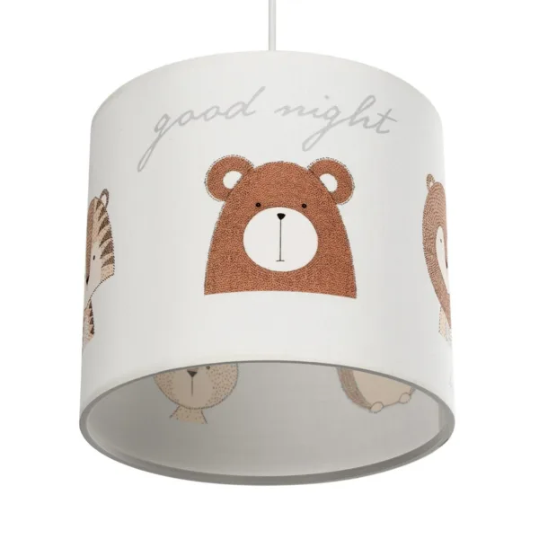 GloboStar® BEAR 204-0021 Παιδικό Κρεμαστό Φωτιστικό Φιγούρα Μονόφωτο 1 x E27 IP20 Λευκό Ύφασμα - Μ24 x Π24 x Υ70cm - Image 5