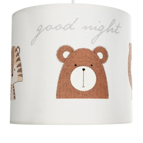 GloboStar® BEAR 204-0021 Παιδικό Κρεμαστό Φωτιστικό Φιγούρα Μονόφωτο 1 x E27 IP20 Λευκό Ύφασμα - Μ24 x Π24 x Υ70cm - Image 7