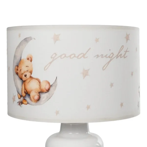 GloboStar® MOON 204-0023 Παιδικό Eπιτραπέζιο Φωτιστικό Φιγούρα Μονόφωτο 1 x E27 IP20 Λευκό Ύφασμα - Μ24 x Π24 x Υ32cm - Image 5