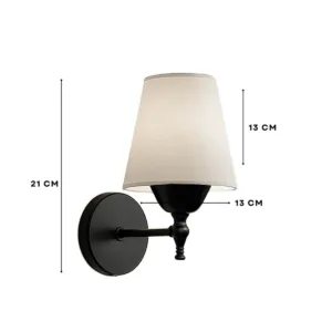 GloboStar® ELEGANTE 204-0186 Μοντέρνο Φωτιστικό Τοίχου Απλίκα Μονόφωτο 1 x E27 AC 220-240V IP20 Μπεζ & Μαύρο - Μ14 x Π14 x Υ26cm