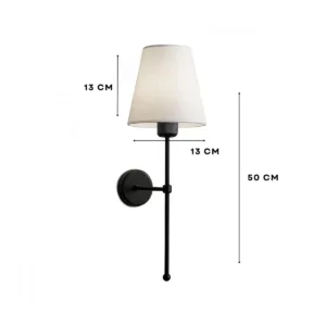 GloboStar® LING 204-0190 Μοντέρνο Φωτιστικό Τοίχου Απλίκα Μονόφωτο 1 x E27 AC 220-240V IP20 Μπεζ & Μαύρο - Μ13 x Π13 x Υ50cm