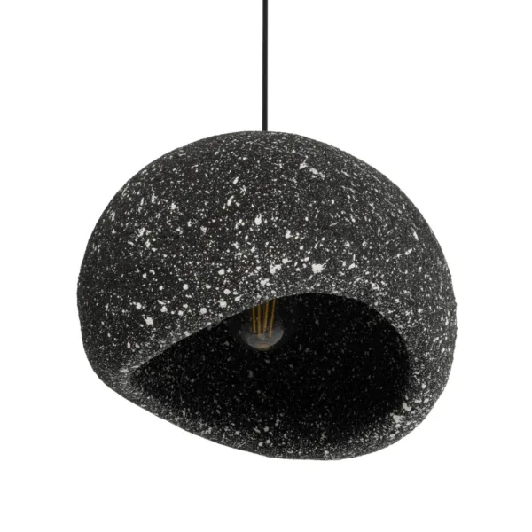 GloboStar® STONE 204-0194 Μοντέρνο Κρεμαστό Φωτιστικό Καμπάνα Μονόφωτο 1 x E27 IP20 Μαύρο Με Λευκό Πολυστερίνη με Ρητίνη - Μ35 x Π31 x Υ26cm - Image 5