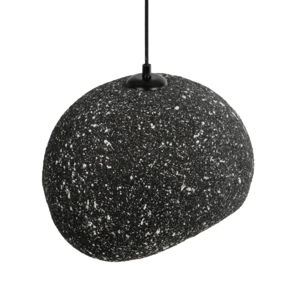GloboStar® STONE 204-0194 Μοντέρνο Κρεμαστό Φωτιστικό Καμπάνα Μονόφωτο 1 x E27 IP20 Μαύρο Με Λευκό Πολυστερίνη με Ρητίνη - Μ35 x Π31 x Υ26cm - Image 6