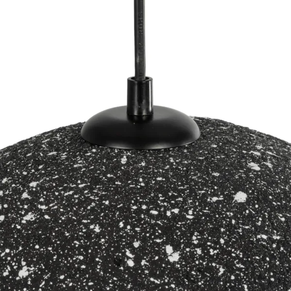 GloboStar® STONE 204-0194 Μοντέρνο Κρεμαστό Φωτιστικό Καμπάνα Μονόφωτο 1 x E27 IP20 Μαύρο Με Λευκό Πολυστερίνη με Ρητίνη - Μ35 x Π31 x Υ26cm - Image 8
