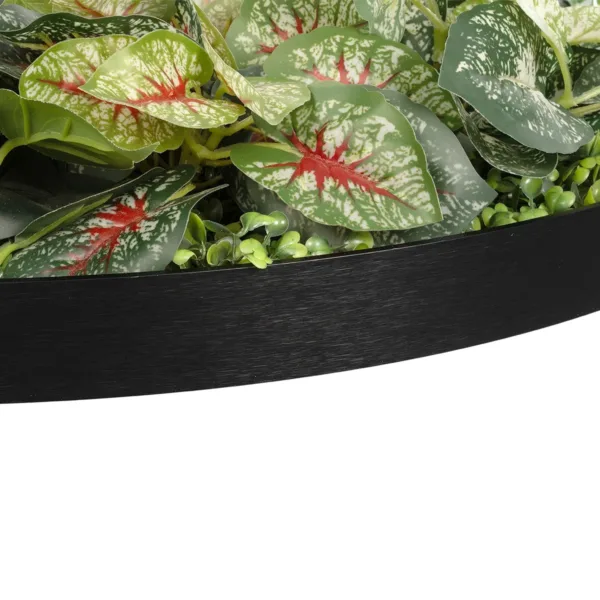 GloboStar® Artificial Garden VARIOUS PLANTS ROUND WALL DISC 20690 Τεχνητό Διακοσμητικό Στρογγυλό Πάνελ Φυλλωσιάς - Κάθετος Κήπος Μιξ Μ80 x Π80 x Υ20cm - Image 6