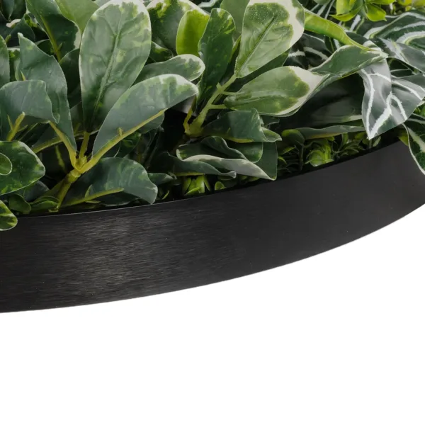 GloboStar® Artificial Garden VARIOUS PLANTS ROUND WALL DISC 20691 Τεχνητό Διακοσμητικό Στρογγυλό Πάνελ Φυλλωσιάς - Κάθετος Κήπος Μιξ Μ60 x Π60 x Υ20cm - Image 6