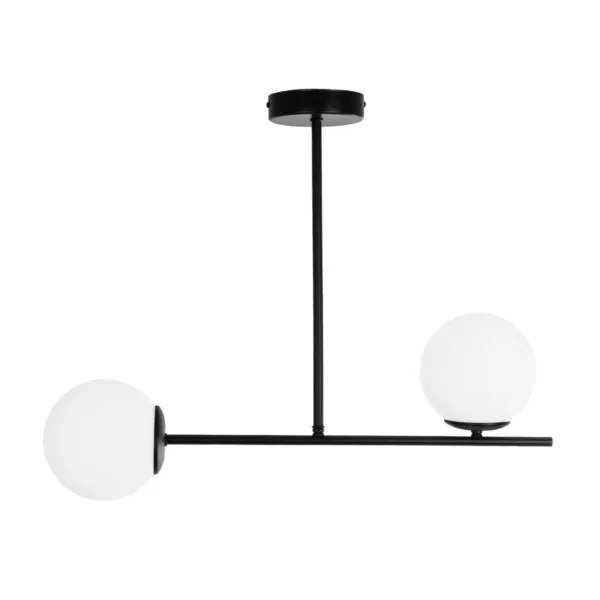 GLOBOSTAR® GLOBUS 201-0118 Μοντέρνο Φωτιστικό Οροφής με Ντουί 2 x E27 AC 220-240V IP20 - Μαύρο & Λευκό - Μ65 x Π15 x Υ23cm - Image 3