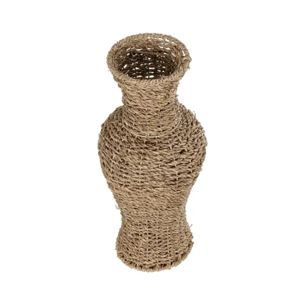 GloboStar® Artificial Garden TEXAS 21238 Διακοσμητικό Πλεκτό Καλάθι - Κασπώ Γλάστρα - Flower Pot Μπεζ Μ20 x Π20 x Υ43cm - Image 2