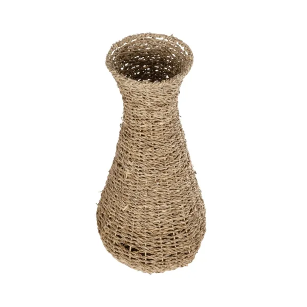 GloboStar® Artificial Garden CALIFORNIA 21239 Διακοσμητικό Πλεκτό Καλάθι - Κασπώ Γλάστρα - Flower Pot Μπεζ Μ20 x Π20 x Υ43cm - Image 2