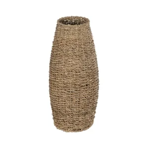GloboStar® Artificial Garden FRANCISCO 21240 Διακοσμητικό Πλεκτό Καλάθι - Κασπώ Γλάστρα - Flower Pot Μπεζ Μ20 x Π20 x Υ41cm
