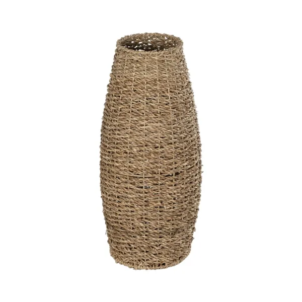 GloboStar® Artificial Garden FRANCISCO 21240 Διακοσμητικό Πλεκτό Καλάθι - Κασπώ Γλάστρα - Flower Pot Μπεζ Μ20 x Π20 x Υ41cm