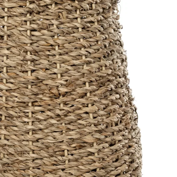 GloboStar® Artificial Garden PANAMA 21241 Διακοσμητικό Πλεκτό Καλάθι - Κασπώ Γλάστρα - Flower Pot Μπεζ Μ20 x Π20 x Υ40cm - Image 4
