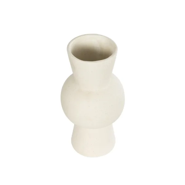 GloboStar® Artificial Garden BANGKOK 21274 Διακοσμητικό Κεραμικό Βάζο Μπεζ Μ12.5 x Π12.5 x Υ23cm - Image 3
