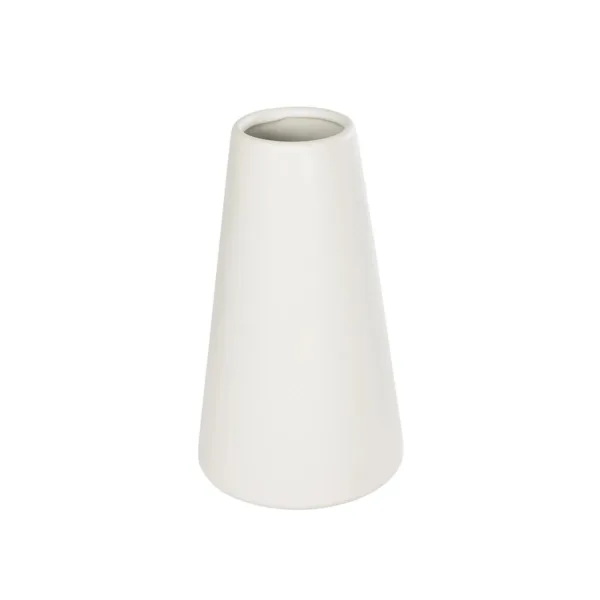 GloboStar® Artificial Garden CONSOLI 21287 Διακοσμητικό Κεραμικό Βάζο Μπεζ Μ14 x Π14 x Υ25cm
