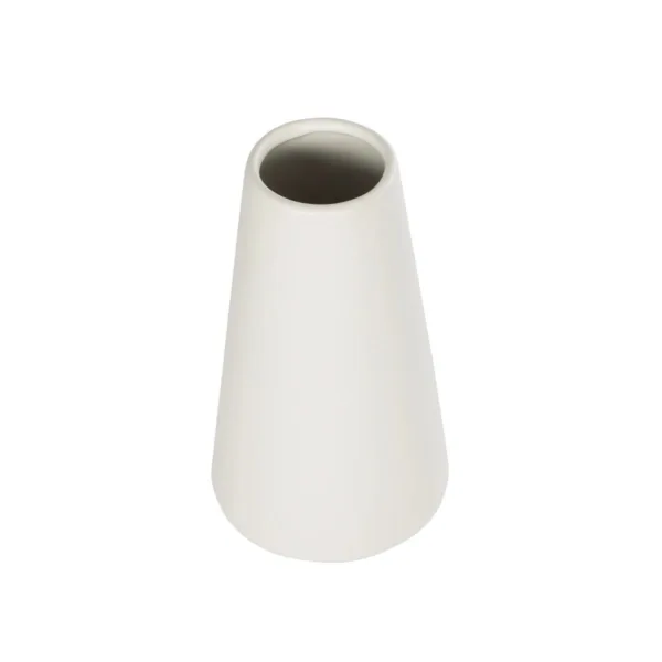 GloboStar® Artificial Garden CONSOLI 21287 Διακοσμητικό Κεραμικό Βάζο Μπεζ Μ14 x Π14 x Υ25cm - Image 3
