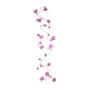 GloboStar® Artificial Garden MAGNOLIA FLOWER VINE 21471 Τεχνητό Διακοσμητικό Φυτό Λευκή & Ροζ Μανόλια Μ20 x Π20 x Υ300cm