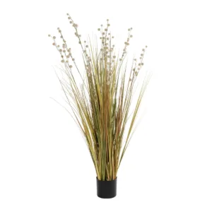 GloboStar® Artificial Garden CRASPEDIA GRASS 21480 Τεχνητό Διακοσμητικό Φυτό Μπεζ & Πράσινο Κρασπέδια Μ90 x Π60 x Υ175cm