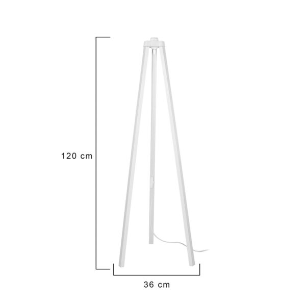 GloboStar® TRIPOD 203-0259 Μοντέρνο Επιδαπέδιο Φωτιστικό Μονόφωτο 1 x E27 IP20 Λευκό Ξύλο - Μ38 x Π38 x Υ120cm - Image 2