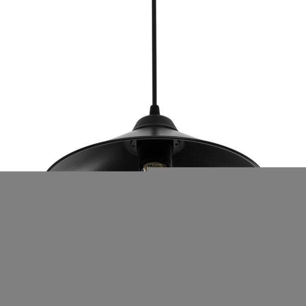 GloboStar® FONTE 203-0080 Μοντέρνο Κρεμαστό Φωτιστικό Καμπάνα Μονόφωτο 1 x E27 IP20 Μαύρο Πλαστικό - Μ25 x Π25 x Υ90cm - Image 5