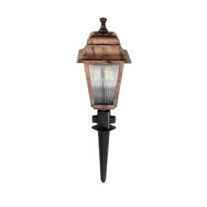 GloboStar® SOLME 203-0218 Vintage Καρφωτό Φωτιστικό Φαναράκι Μονόφωτο 1 x E27 IP44 Χάλκινο Πλαστικό Σώμα - Μ15 x Π15 x Υ50cm