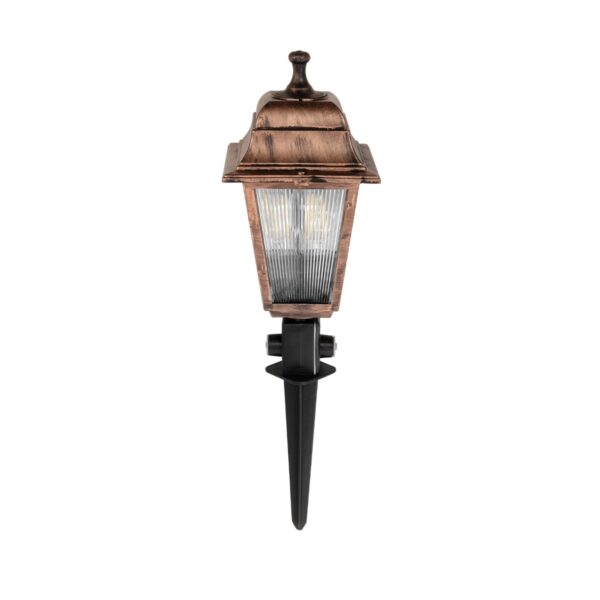 GloboStar® SOLME 203-0218 Vintage Καρφωτό Φωτιστικό Φαναράκι Μονόφωτο 1 x E27 IP44 Χάλκινο Πλαστικό Σώμα - Μ15 x Π15 x Υ50cm