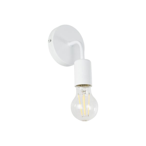 GloboStar® DON 01397 Vintage Επιτοίχιο Φωτιστικό Απλίκα Μονόφωτο 1 x E27 IP20 Λευκό Μέταλλο - Μ10 x Π7 x Υ16cm