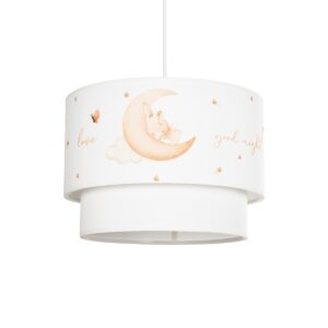 GloboStar® MOON 204-0011 Παιδικό Κρεμαστό Φωτιστικό Φιγούρα Μονόφωτο 1 x E27 IP20 Λευκό Ύφασμα - Μ30 x Π30 x Υ70cm