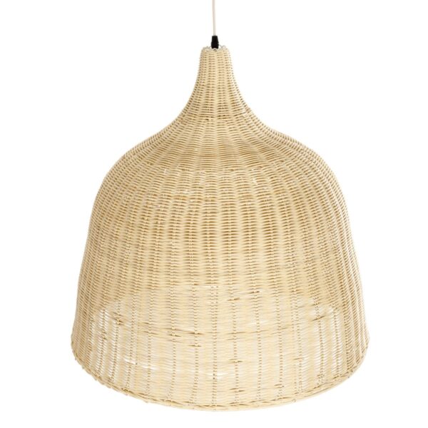 GloboStar® BAHAMAS 01370 Boho Κρεμαστό Φωτιστικό Καμπάνα Μονόφωτο 1 x E27 IP20 Μπεζ Ξύλο - Μ60 x Π60 x Υ60cm - Image 6