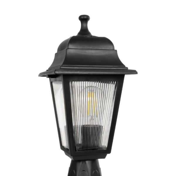 GloboStar® SOLME 203-0210 Vintage Επιδαπέδιο Φωτιστικό Φαναράκι Μονόφωτο 1 x E27 IP44 Μαύρο Πλαστικό Σώμα - Μ15 x Π15 x Υ38cm - Image 6