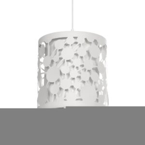GloboStar® PETAL 203-0065 Μοντέρνο Κρεμαστό Φωτιστικό Καπέλο Μονόφωτο 1 x E27 IP20 Λευκό Πλαστικό - Μ23.5 x Π23.5 x Υ76cm