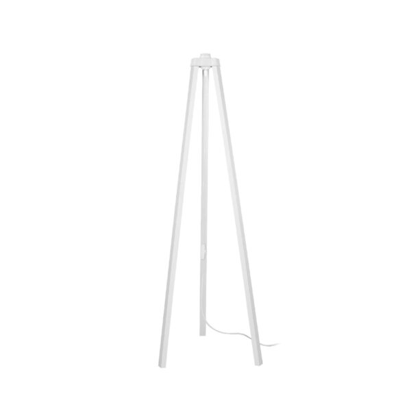 GloboStar® TRIPOD 203-0259 Μοντέρνο Επιδαπέδιο Φωτιστικό Μονόφωτο 1 x E27 IP20 Λευκό Ξύλο - Μ38 x Π38 x Υ120cm
