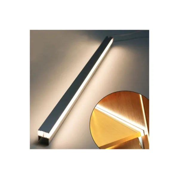GLOBOSTAR® ALP-R-SHELF DODA 70814-1M Χωνευτό Προφίλ Αλουμινίου Ειδικό για Φωτισμό Ραφιού 18mm με Λευκό Γαλακτερό Πατητό Κάλυμμα για Ταινίες LED IP20 - Ασημί - Μ100 x Π1.5 x Υ2cm - Image 9