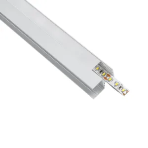 GLOBOSTAR® ALP-R-SHELF DODA 70814-1M Χωνευτό Προφίλ Αλουμινίου Ειδικό για Φωτισμό Ραφιού 18mm με Λευκό Γαλακτερό Πατητό Κάλυμμα για Ταινίες LED IP20 - Ασημί - Μ100 x Π1.5 x Υ2cm