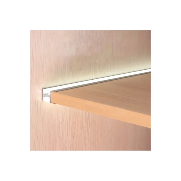 GLOBOSTAR® ALP-R-SHELF DODA 70814-1M Χωνευτό Προφίλ Αλουμινίου Ειδικό για Φωτισμό Ραφιού 18mm με Λευκό Γαλακτερό Πατητό Κάλυμμα για Ταινίες LED IP20 - Ασημί - Μ100 x Π1.5 x Υ2cm - Image 7