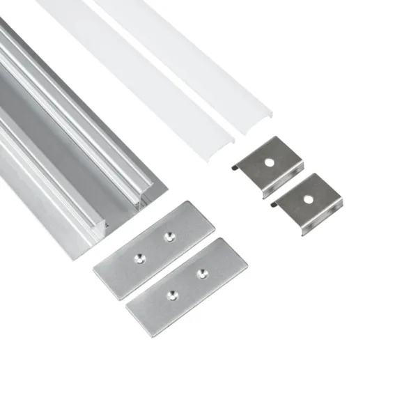 GLOBOSTAR® ALP-WALL-UPDOWN CONCEALED 70844-1M Επιφανειακό Προφίλ Αλουμινίου Ειδικό για Δημιουργία Κρυφού Φωτισμού Up & Down με Λευκό Γαλακτερό Πατητό Κάλυμμα για Ταινίες LED IP20 - Ασημί - Μ100 x Π5 x Υ1.7cm - Image 2
