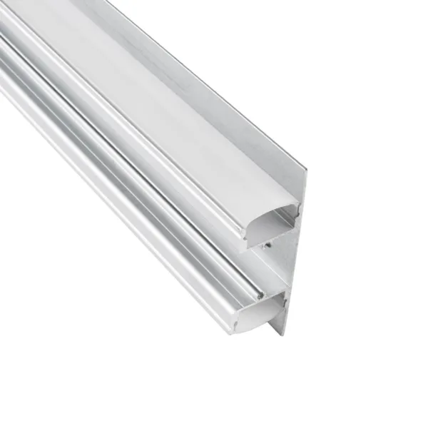 GLOBOSTAR® ALP-WALL-UPDOWN CONCEALED 70844-1M Επιφανειακό Προφίλ Αλουμινίου Ειδικό για Δημιουργία Κρυφού Φωτισμού Up & Down με Λευκό Γαλακτερό Πατητό Κάλυμμα για Ταινίες LED IP20 - Ασημί - Μ100 x Π5 x Υ1.7cm - Image 5