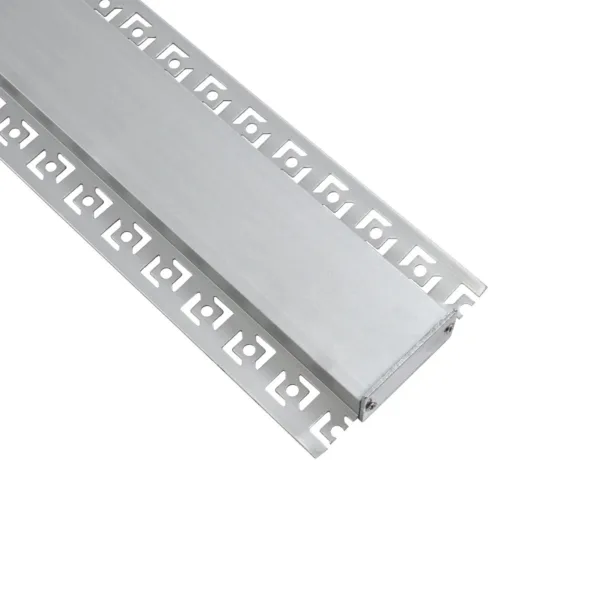 GLOBOSTAR® ALP-PLASTERIN GYPSO 70861-1M Χωνευτό Προφίλ Αλουμινίου Ειδικό για Γυψοσανίδα με Λευκό Γαλακτερό Πατητό Κάλυμμα για Ταινίες LED IP20 - Ασημί - Μ100 x Π7.8 x Υ1.4cm - Image 4