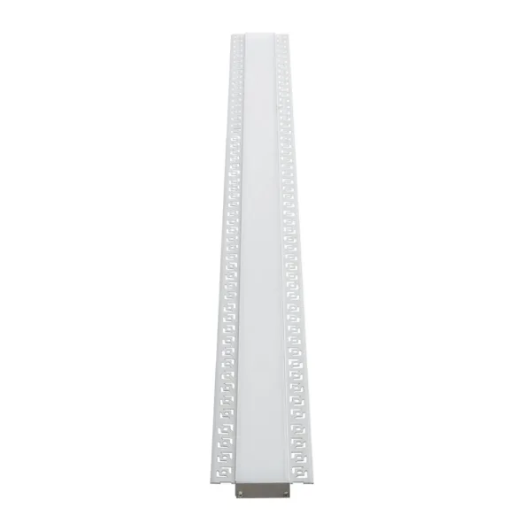 GLOBOSTAR® ALP-PLASTERIN GYPSO 70861-1M Χωνευτό Προφίλ Αλουμινίου Ειδικό για Γυψοσανίδα με Λευκό Γαλακτερό Πατητό Κάλυμμα για Ταινίες LED IP20 - Ασημί - Μ100 x Π7.8 x Υ1.4cm - Image 5