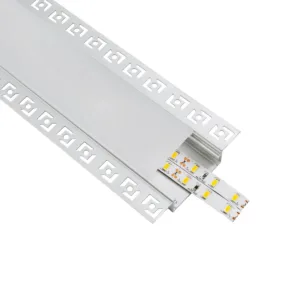 GLOBOSTAR® ALP-PLASTERIN GYPSO 70862-1M Χωνευτό Προφίλ Αλουμινίου Ειδικό για Γυψοσανίδα με Λευκό Γαλακτερό Πατητό Κάλυμμα για Ταινίες LED IP20 - Ασημί - Μ100 x Π8.8 x Υ2cm