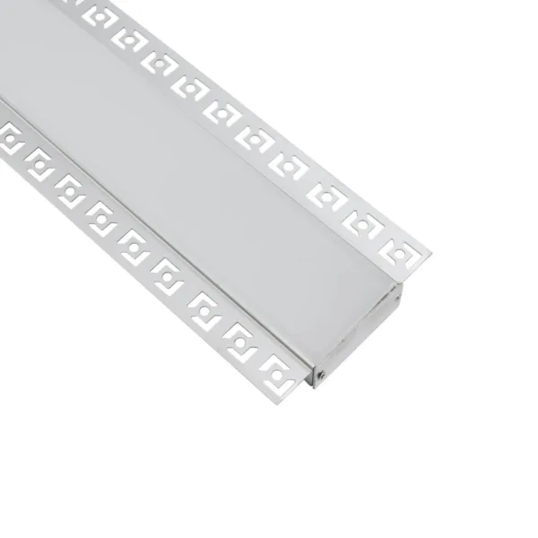 GLOBOSTAR® ALP-PLASTERIN GYPSO 70862-1M Χωνευτό Προφίλ Αλουμινίου Ειδικό για Γυψοσανίδα με Λευκό Γαλακτερό Πατητό Κάλυμμα για Ταινίες LED IP20 - Ασημί - Μ100 x Π8.8 x Υ2cm - Image 3