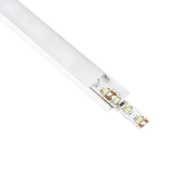 GLOBOSTAR® ALP-LINEAR CURBARIO 70863-1M Επιφανειακό Εύκαμπτο Προφίλ Αλουμινίου με Λευκό Γαλακτερό Πατητό Κάλυμμα για Ταινίες LED IP20 - Λευκό - Μ100 x Π1.7 x Υ0.5cm