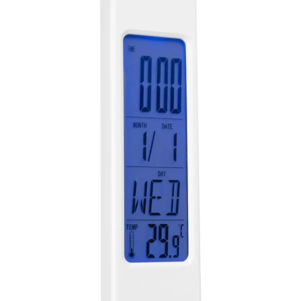 GLOBOSTAR® ZENTIME 76554 Μοντέρνο Επιτραπέζιο Φωτιστικό Γραφείου με Ασύρματη Φόρτιση 15W 3A & Ψηφιακό Ρολόι LED 3.5W 350lm 120° DC 5V με USB-C IP20 Ρυθμιζόμενο Λευκό CCT με Αφή 2700K/4500K/6000K Dimmable - Sanan SMD Chip - Μαύρο - Μ19.5 x Π25 x Υ50cm - 2 Χρόνια Εγγύηση - Image 8