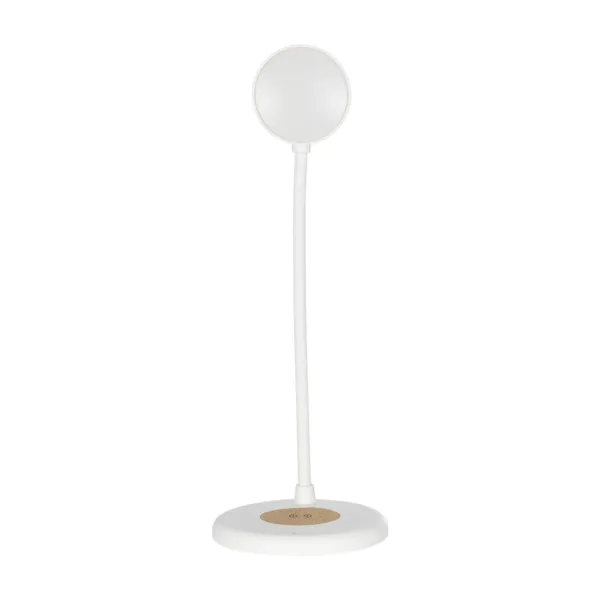 GLOBOSTAR® LUCORA 76555 Μοντέρνο Επιτραπέζιο Φωτιστικό Γραφείου με Ασύρματη Φόρτιση 10W 2A & 4W Bluetooth Ηχείο LED 3W 300lm 120° DC 5V με USB-C IP20 Ρυθμιζόμενο Λευκό CCT με Αφή 2700K/4500K/6000K Dimmable - Sanan SMD Chip - Λευκό - Μ12 x Π12 x Υ34cm - 2 Χρόνια Εγγύηση - Image 3
