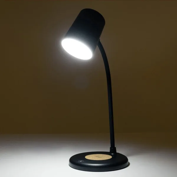 GLOBOSTAR® LUCORA 76556 Μοντέρνο Επιτραπέζιο Φωτιστικό Γραφείου με Ασύρματη Φόρτιση 10W 2A & 4W Bluetooth Ηχείο LED 3W 300lm 120° DC 5V με USB-C IP20 Ρυθμιζόμενο Λευκό CCT με Αφή 2700K/4500K/6000K Dimmable - Sanan SMD Chip - Μαύρο - Μ12 x Π12 x Υ34cm - 2 Χρόνια Εγγύηση - Image 10