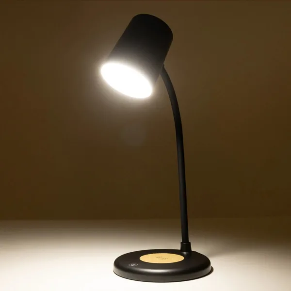 GLOBOSTAR® LUCORA 76556 Μοντέρνο Επιτραπέζιο Φωτιστικό Γραφείου με Ασύρματη Φόρτιση 10W 2A & 4W Bluetooth Ηχείο LED 3W 300lm 120° DC 5V με USB-C IP20 Ρυθμιζόμενο Λευκό CCT με Αφή 2700K/4500K/6000K Dimmable - Sanan SMD Chip - Μαύρο - Μ12 x Π12 x Υ34cm - 2 Χρόνια Εγγύηση - Image 11