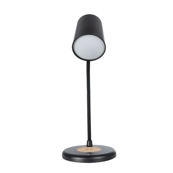 GLOBOSTAR® LUCORA 76556 Μοντέρνο Επιτραπέζιο Φωτιστικό Γραφείου με Ασύρματη Φόρτιση 10W 2A & 4W Bluetooth Ηχείο LED 3W 300lm 120° DC 5V με USB-C IP20 Ρυθμιζόμενο Λευκό CCT με Αφή 2700K/4500K/6000K Dimmable - Sanan SMD Chip - Μαύρο - Μ12 x Π12 x Υ34cm - 2 Χρόνια Εγγύηση - Image 2
